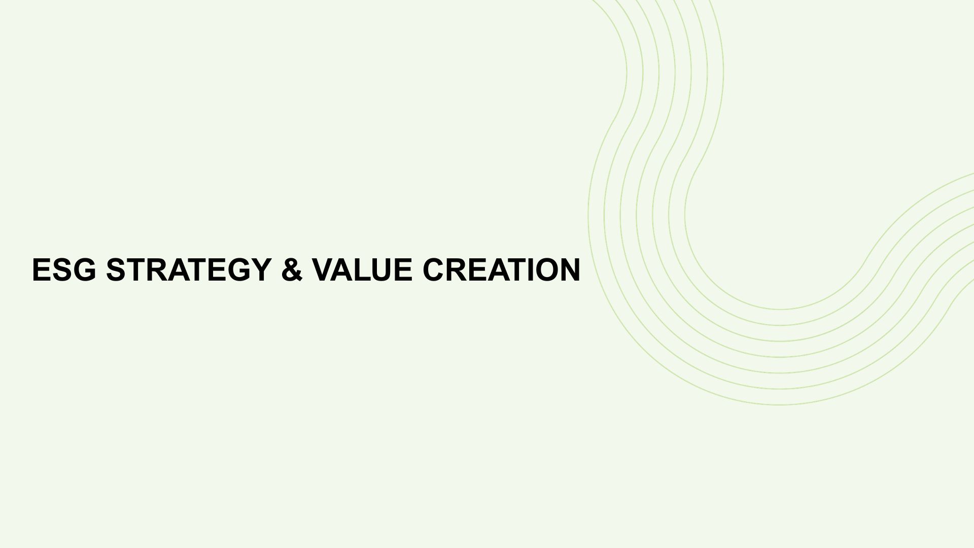 ESG strategy & value creation